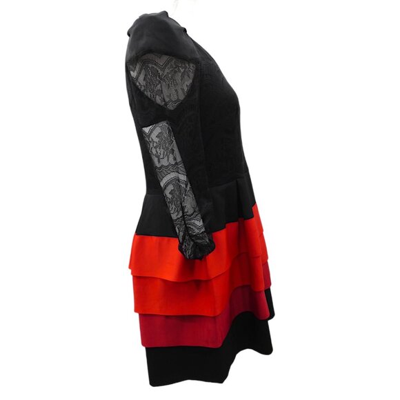 Gothic Lace Tiered Ribbon Dress XL – Whimsigoth Wednesdaycore Homecoming - Picture 7 of 10